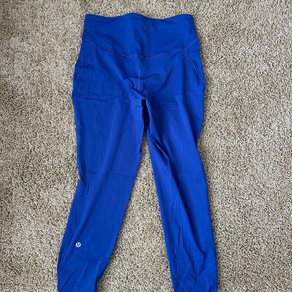 Lululemon Base Pace High Rise Crop 23 inch Blue Leggings